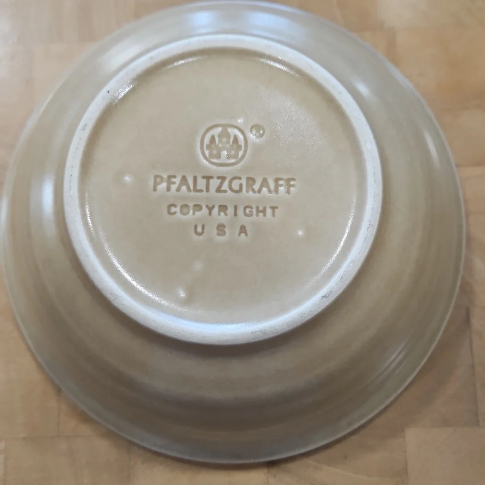 Set Of 5 Pfaltzgraff, Folk Art Bowls Blue Floral Ceramic Bowl - Picture 2 of 4